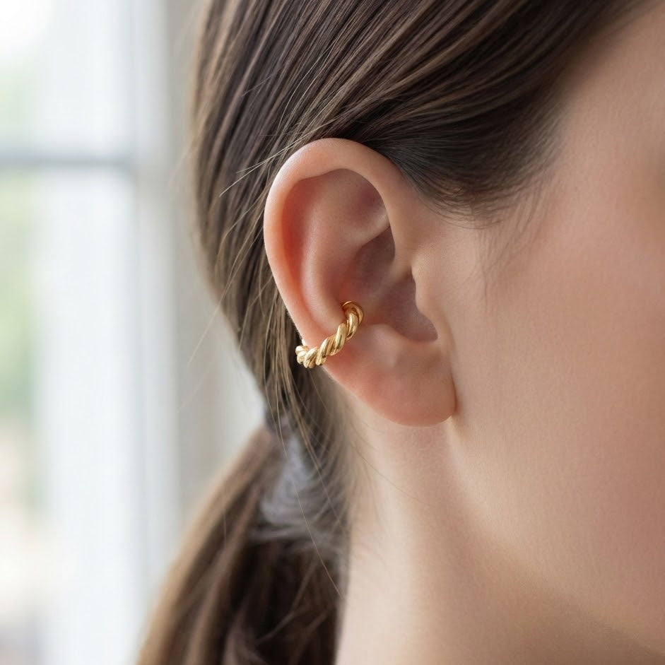 Ear Cuff Torchon In Argento 925