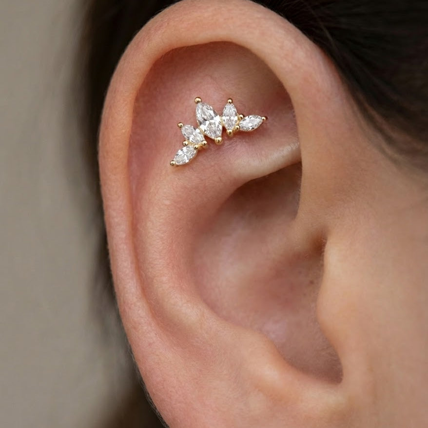 Piercing Corona Marquise In Argento 925