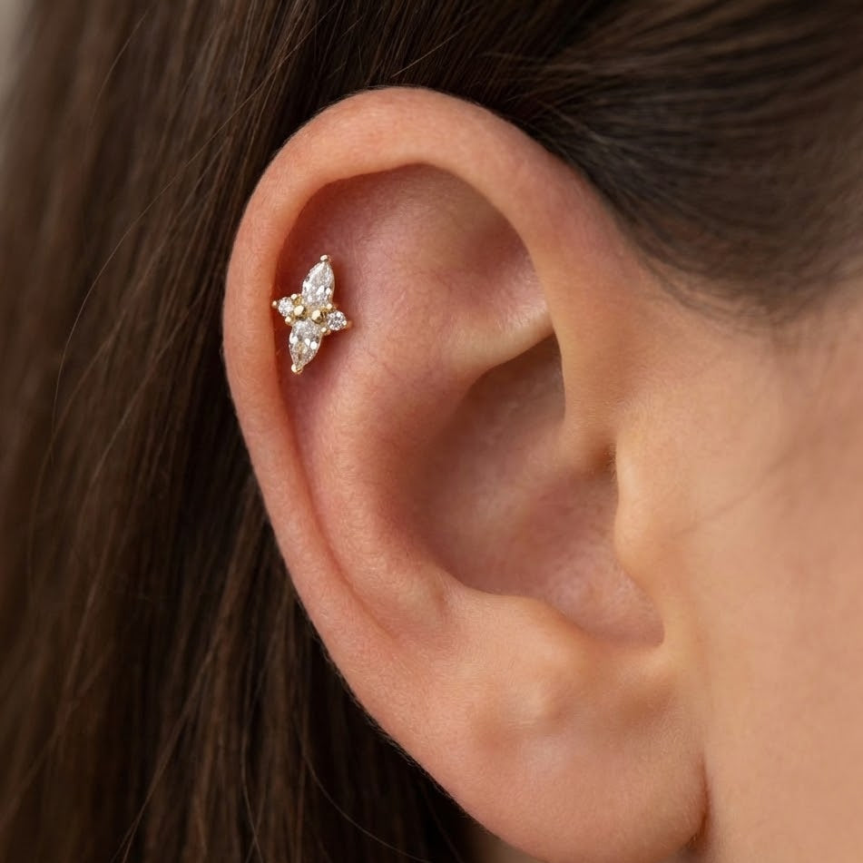 Piercing Rombo Zirconato In Argento 925