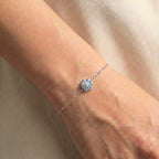 Bracciale Petali Cromatici con Fiore di Zirconi In Argento 925