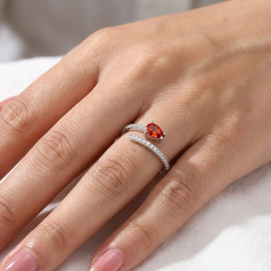 Anello Vortice Cromatico a Spirale con Zirconi In Argento 925