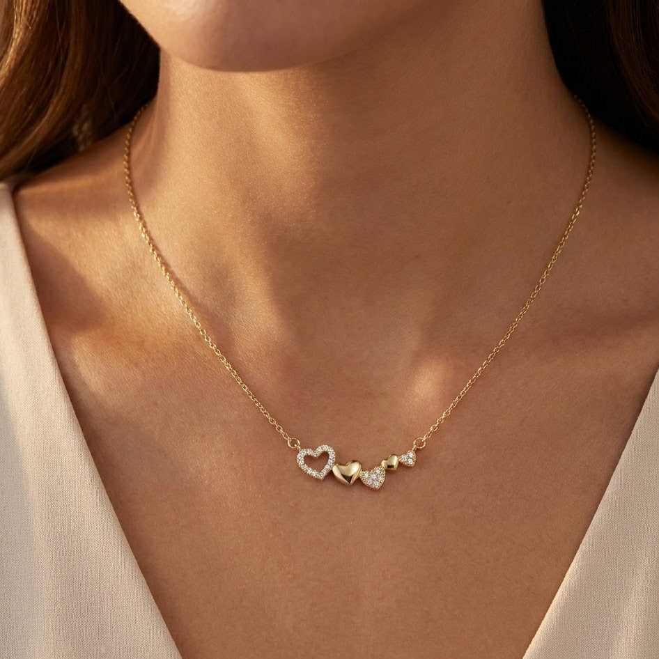 Collana Armonia di Cuori In Argento 925