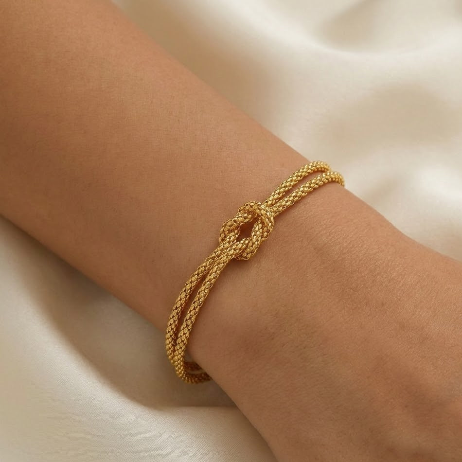 Bracciale Nodo dell'Infinito a Doppio Filo In Acciaio Inossidabile