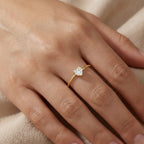 Anello Heart Link con Cuore in Pavé In Acciaio Inossidabile