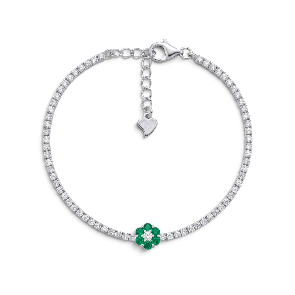 Bracciale Tennis Fiore In Argento 925