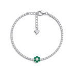 Bracciale Tennis Fiore In Argento 925