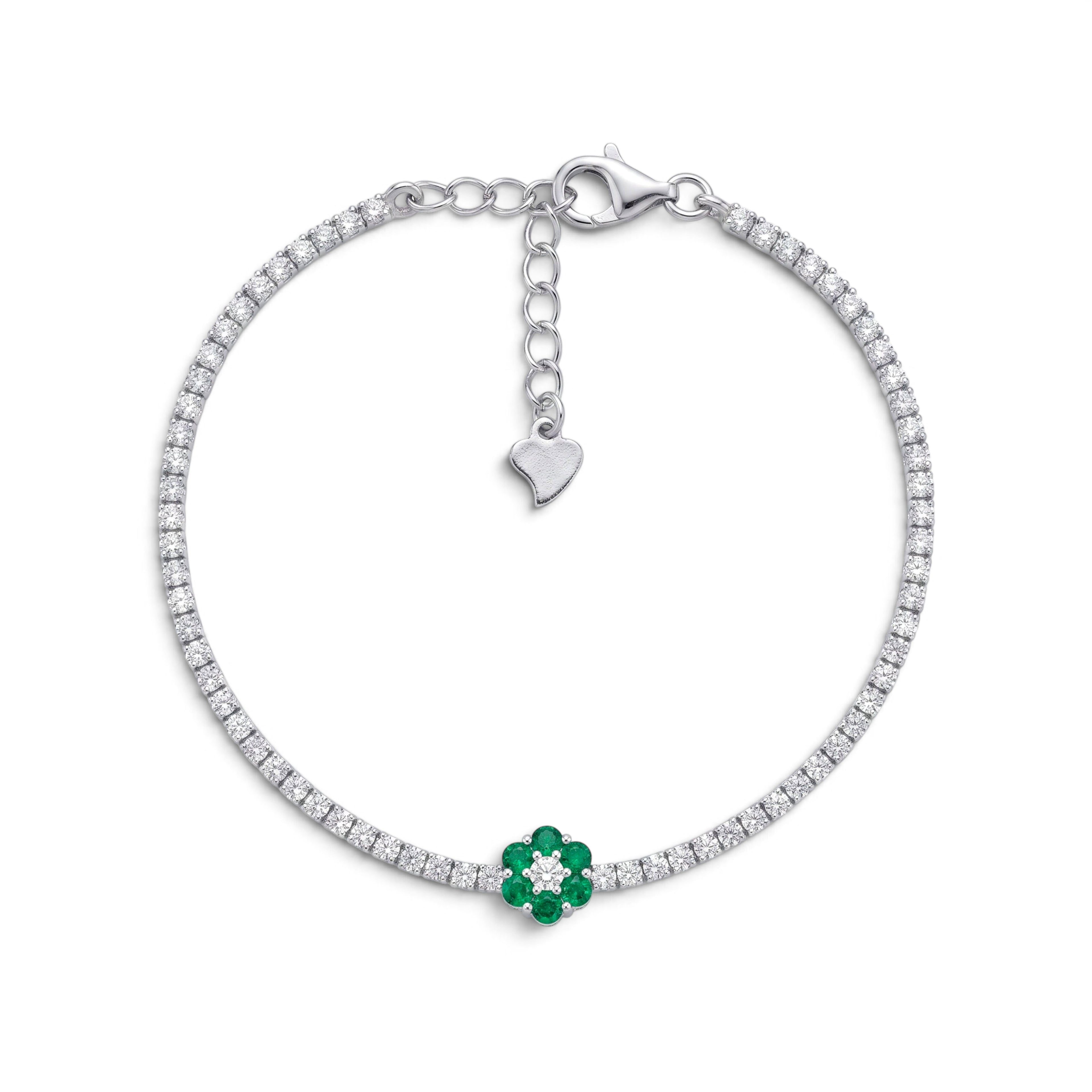 Bracciale Tennis Fiore In Argento 925