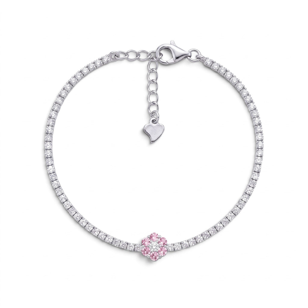 Bracciale Tennis Fiore In Argento 925