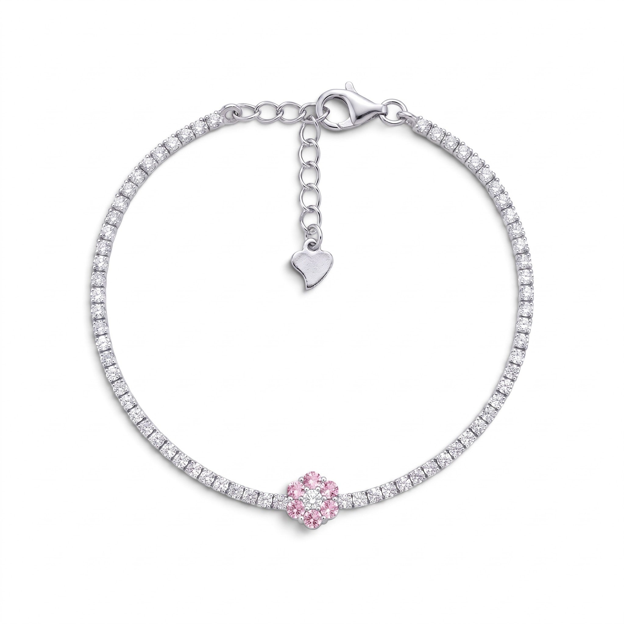Bracciale Tennis Fiore In Argento 925