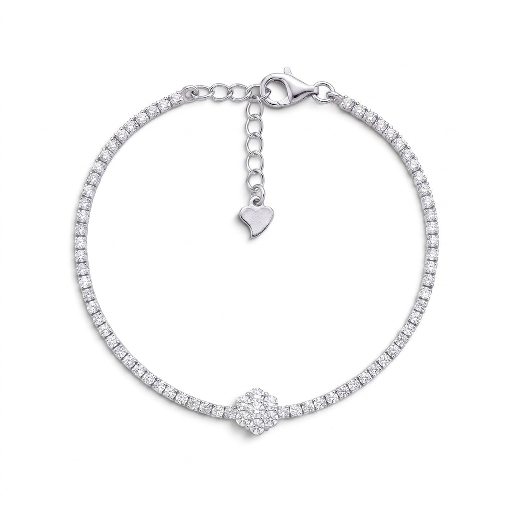 Bracciale Tennis Fiore In Argento 925