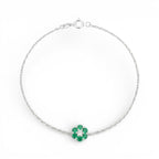 Bracciale Petali Cromatici con Fiore di Zirconi In Argento 925