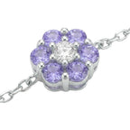 Bracciale Petali Cromatici con Fiore di Zirconi In Argento 925