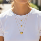 Collana Multi-Strato Tre Cuori In Acciaio Inossidabile