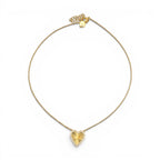 Collana con Cuore Zigrinato e Zirconi In Acciaio Inossidabile