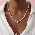 Collana Tennis Heart In Acciaio Inossidabile