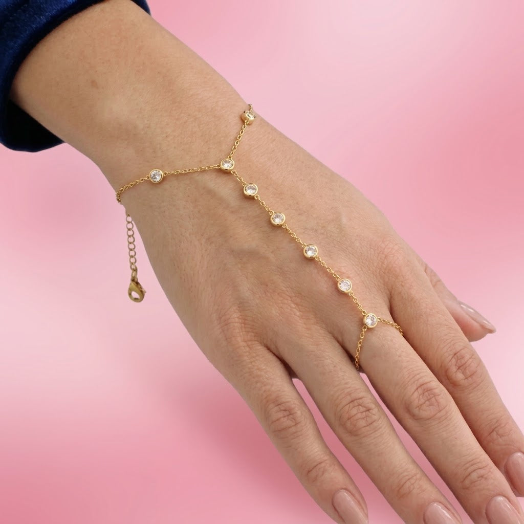 Bracciale Baciamano con Punti Luce In Acciaio Inossidabile